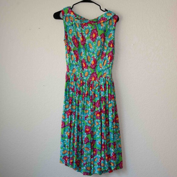Vintage Dresses & Skirts - Vintage Reproduction Bright Floral Dress